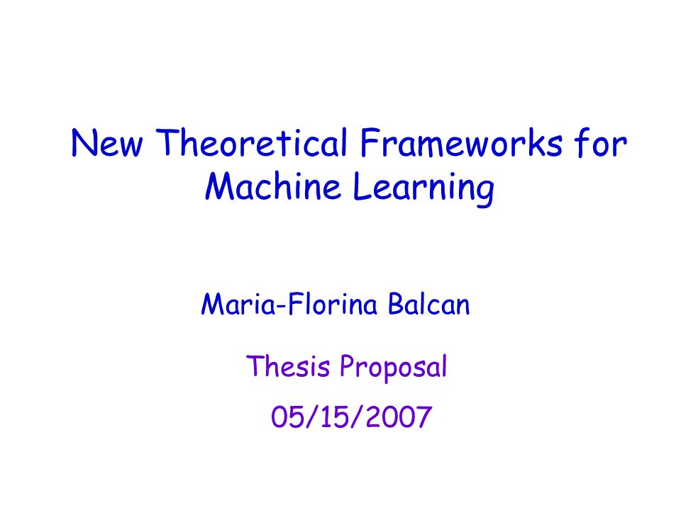 Thesis about machine learning